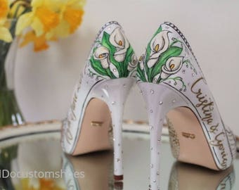 Hand painted Custom wedding shoes,engagment, bridesmaids