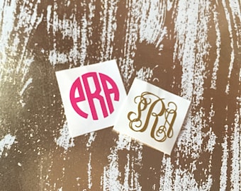 1 Inch Personalized Monogram Decal | Small Monogram Decal | Phone Charger Decal | Key Fob Decal | One Inch Monogram Decal | Monogram Decal