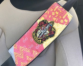 Handmade Harry Potter Gryffindor Seat Belt Cover with Velcro Straps