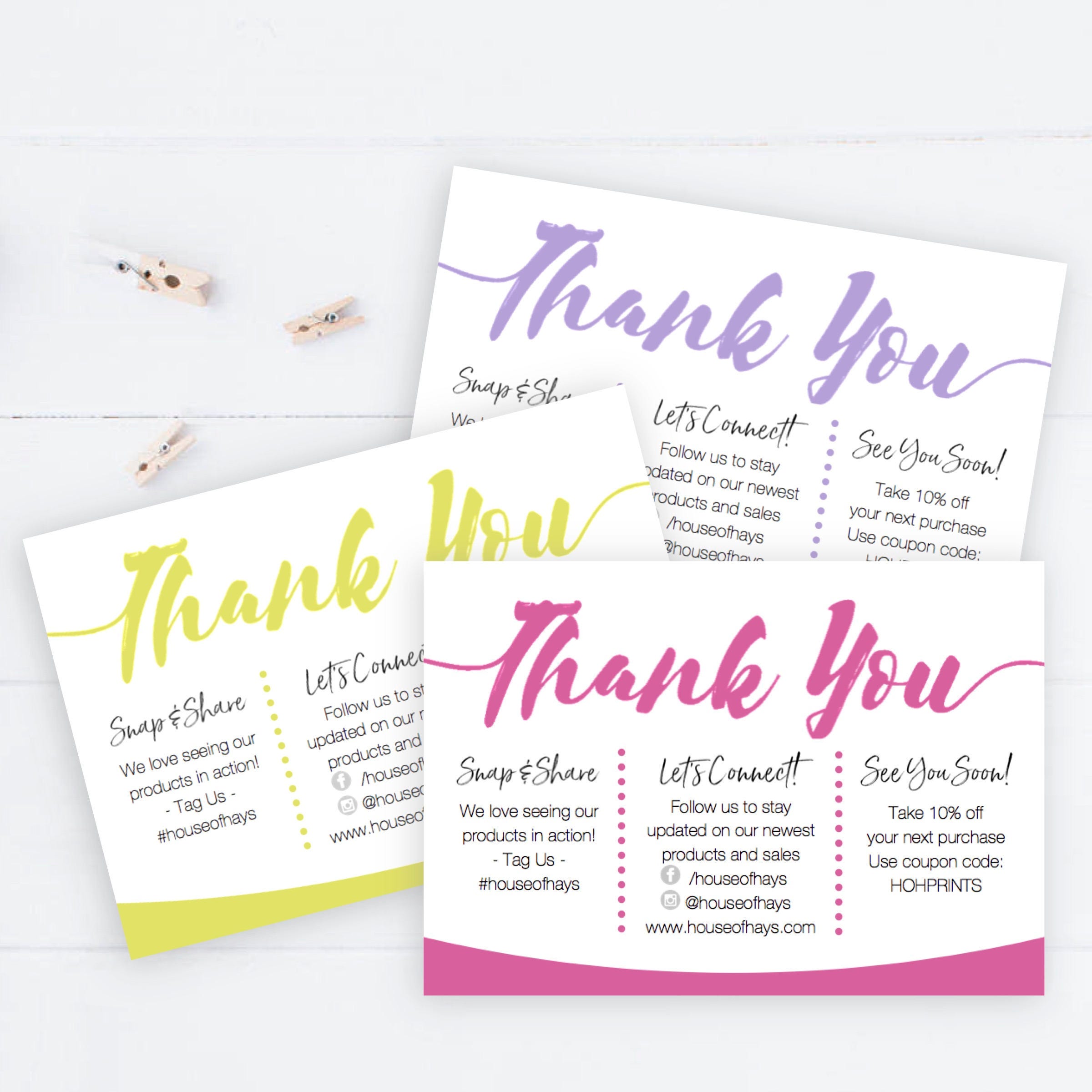 DIGITAL FILE Small Business Thank You Insert Cards