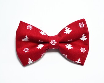 Christmas Bow tie Red with White Polka Dot Bow Tie For Boy/Baby/Teen/Adult/With Adjustable strap/Clipon