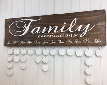 Handmade Family Birthday Board - Family Celebrations Board - Family Birthday Calendar - Celebration Board - Wall Hanging - FC001
