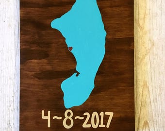 Destination Wedding Gift- Personalized Wedding Sign- Wooden Map- Map Art- Map Painting- Custom Map Art- Island Art- Cayman Islands- Travel
