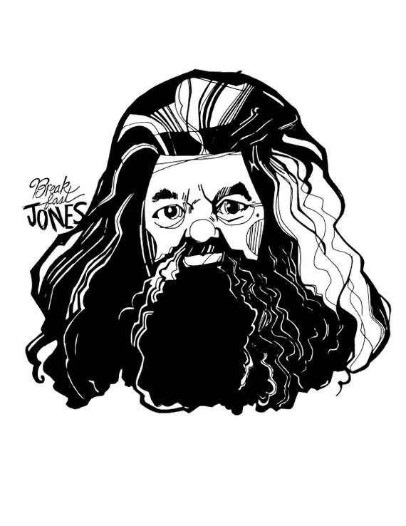 Rubeus Hagrid Digital Art Print Harry Potter Illustration