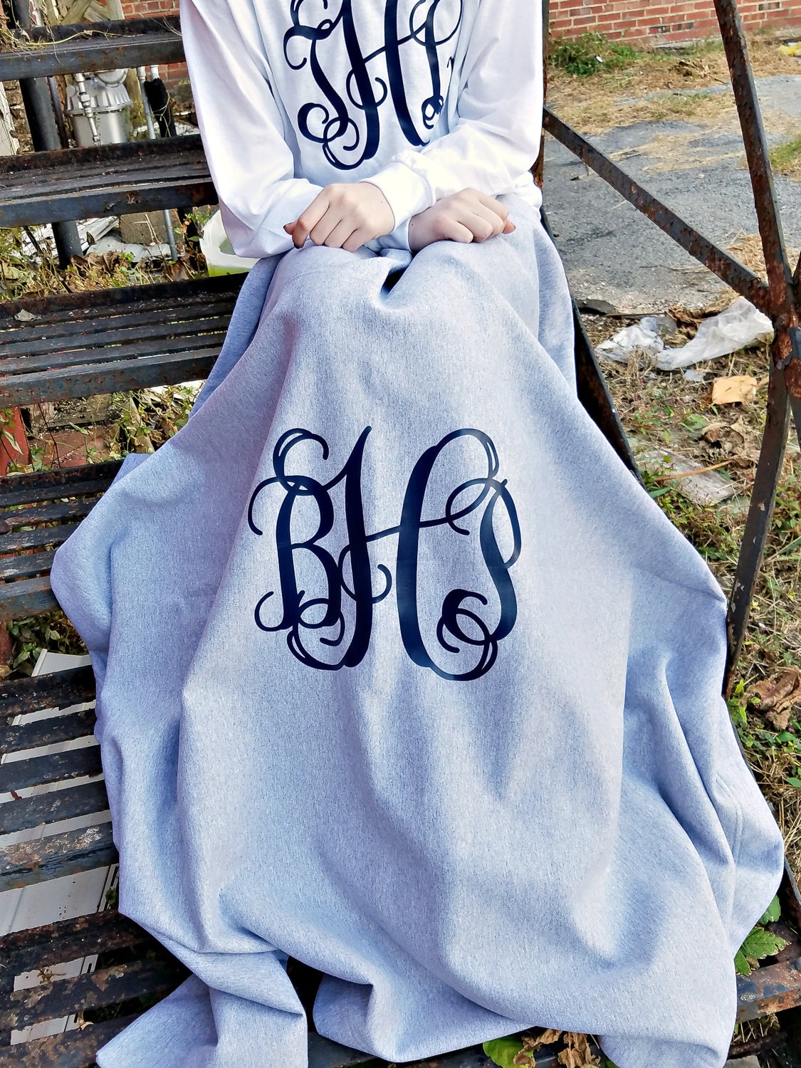 Monogram Blanket Monogrammed Fleece Throw Gift For Her