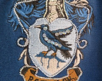 Harry Potter Ravenclaw Class Cardigan with Bead Embroidered Patch, Size Large