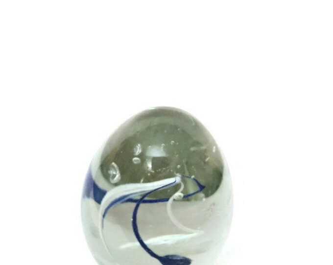 Vintage Art Glass Sculpture | Art Glass Egg Paperweight | Vintage Paper Weight | Library Decor | Office Decor