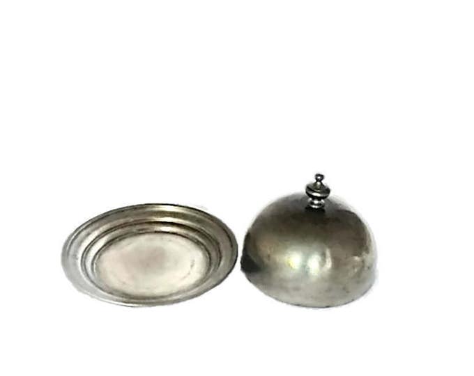 Vintage Pewter Butter Dish | Early America Web Pewter 1960's Era Dish | Gift Idea Unique Gift Christmas Gift Gift for Him Mom Teen