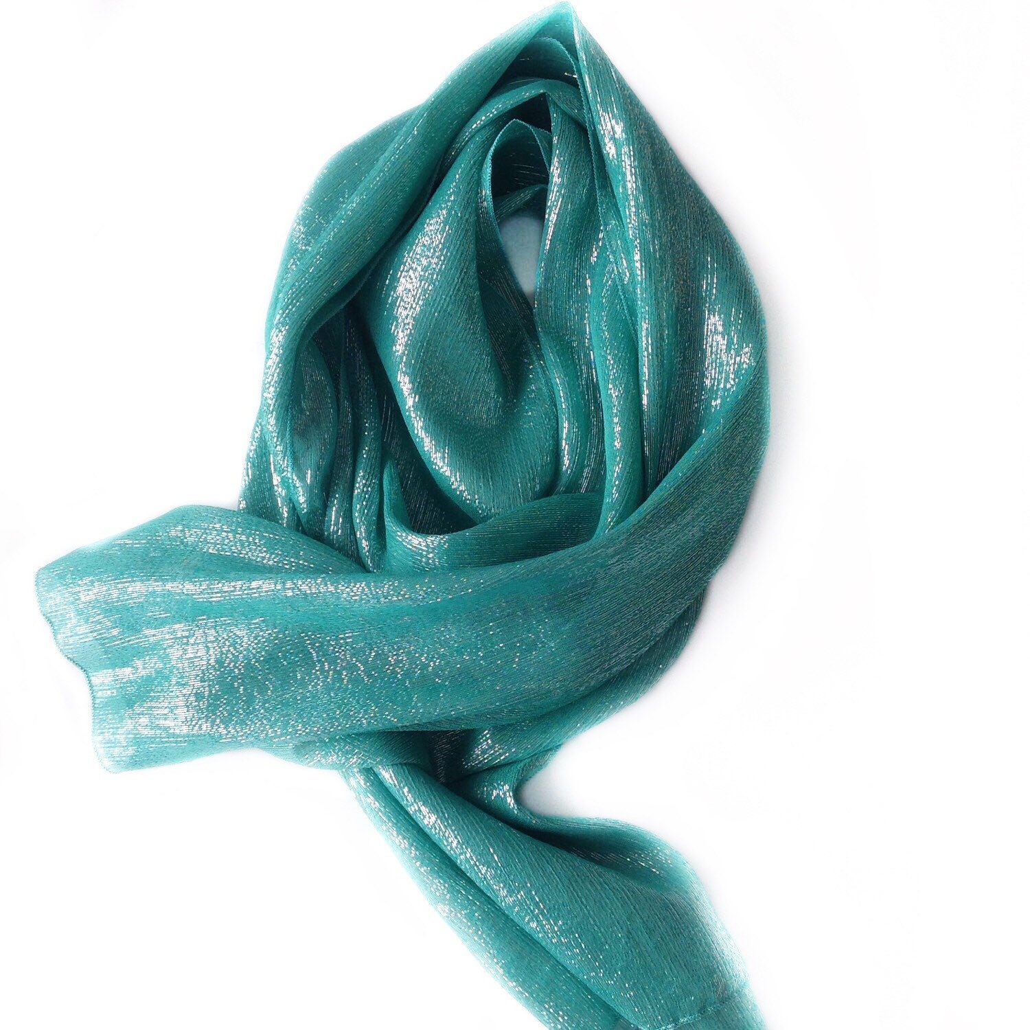 Jade green extral long scarf Seafoam Iridescent scarf Winter