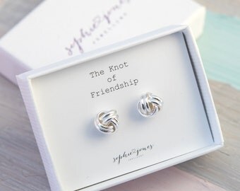 Friendship knot earrings - friendship gift - silver knot earrings - gift for best friend - friendship knot - bridesmaids gift