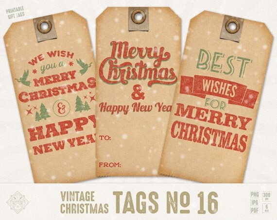 Digital Christmas Gift Tags X-Mas Hang Tags Christmas