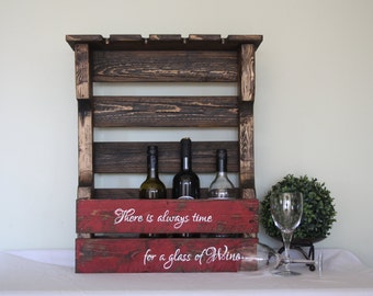 Pallet Wine Rack - Wood Wine Rack - Pallet Wine Holder - Wine Rack Wall - Wine Rack wall mounted - Wine Rack Shelf - Wine Home Decor
