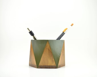 Wooden Pencil Cup, Pencil Holder, Desk Accessory, Office Accessory, Wooden Brush Cup, Pen Cup, Wooden Cup