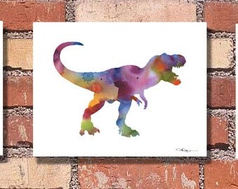 T rex painting | Etsy