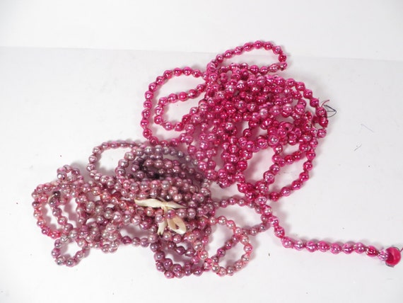 two vintage pink glass bead garlands pink glass garland two vintage pink glass bead garlands pink glass garland