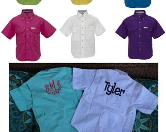 TODDLER Fishing Shirt/ Monogrammed --Sizes 12 MONTHS--2/3 and 4/5--- NEW !!!!!