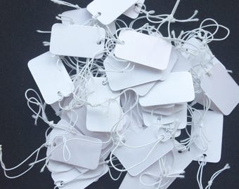 50 Small White Jewellery Tags Price Tag Crafts 2.5 x 1.5cm