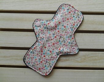 Reusable Slim Fit Panty Liner Cream Floral Print Cotton Bamboo Fleece Cloth Sanitary Pad