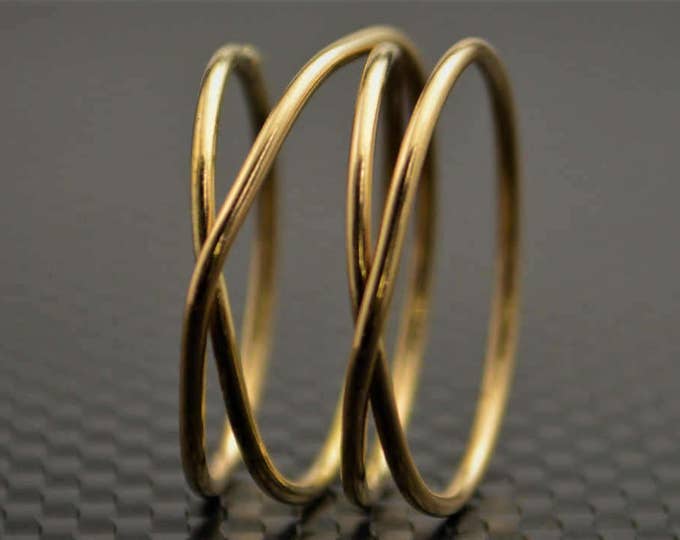 Criss Cross Ring, Gold Filled Ring, Crossover Ring, Wraparound Ring, Cross Ring, Wrap Ring, 14k Gold Filled, Alari, Gold Wrap Ring, 2 Wrap