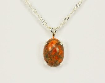 Copper Turquoise in Sterling Silver Pendant