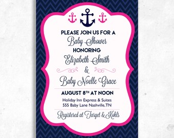 Nautical Themed Baby Shower Invitation