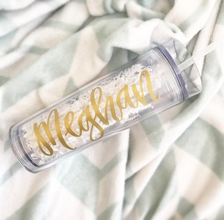 Personalized Skinny Tumbler - Personalized Water Bottle - Bridesmaid Cups- Bridesmaid Tumblers-Bachelorette Party Cups - Monogram Tumbler