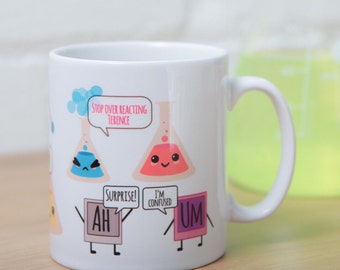 Cute science mug ideal for scientists and coffee lovers, Gift for geeks, Teacher Gift, cute, Science mug, Geek, mug, Coffee, tea, thank you