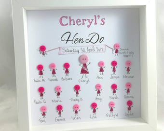 Hen Party gift Hen do gifts button frame gift personalised gifts for her bride to be wedding