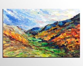 Abstract Art, Original Art, Canvas Art, Canvas Painting, Oil Painting, Abstract Painting, Landscape Painting, Bedroom Wall Art, Large Art