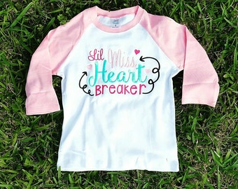 Valentine Shirt, Lil Miss Heart Breaker, Girl Valentine