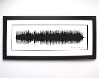 On Melancholy Hill - Music Art Sound wave Print - Song Lyric Art, Band Poster