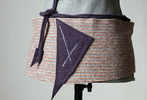 purple wool belt I Wool Fabric wrap I Sash-belt I purple loden obi I loden belt