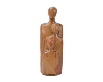 Vintage Mid Century Modern Ceramic Sculpture Three Figures Family