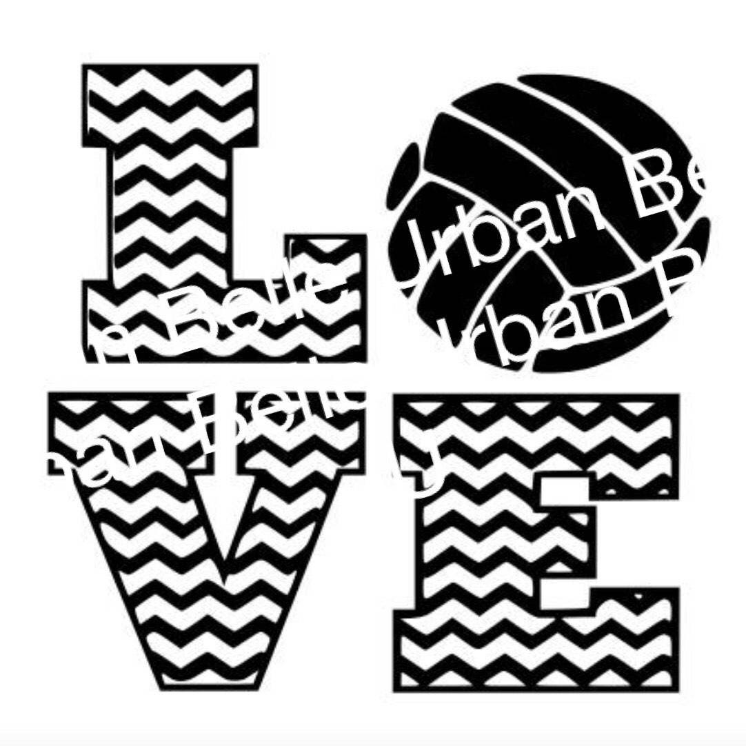 Download Chevron Volleyball Love .svg dxf cutting file vinyl or paper