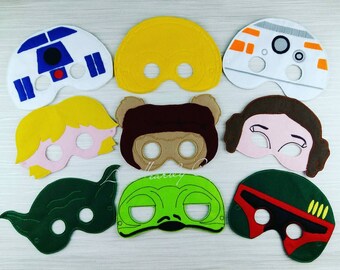 Galaxy Wars Mask - Star Wars Mask - Crete your own - Party Mask Set - Darth Mask - Vader Mask - R2D2 Mask - C3PO Mask - Storm Trooper Mask