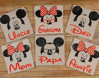 Disney Family shirt - Mickey and minnie custom shirts - FAMILY PACKAGE Grandma Disney shirt - Grandpa Disney shirt