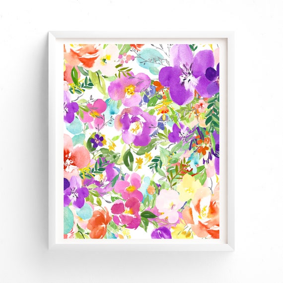 Printable Floral Art Floral Download Watercolour Art. Print