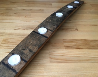 Bourbon Barrel candle holder, tea light candle holder, rustic candle holder