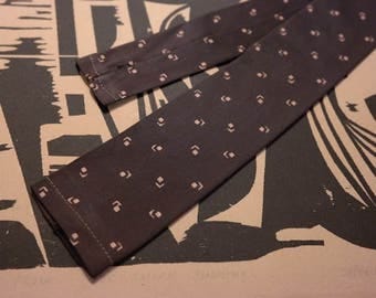1960s Neck Tie -Brown Flat Bottom Square End -"Sir" by Botany-Rockabilly Fashion or Classic Mad Men Style