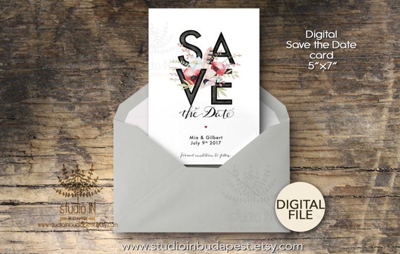 Save The Date Card Printable Save the date card Wedding