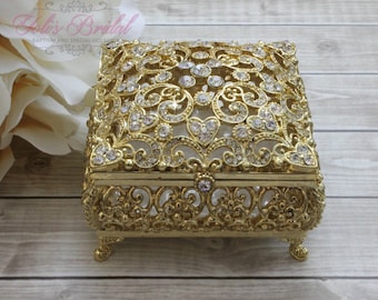 Beautiful Swarovski Crystal Box, Wedding Ring Box, Wedding Arras,
