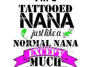 Nana Svg, Svg File, T Shirt Svg, Fish Svg, Dxf For Silhouette, Eps For Screen Printing, Tattoo Nana Svg, Tattooed Svg