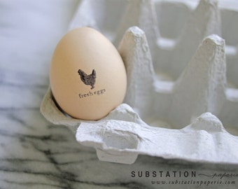 Original Mini Egg Stamp - Chicken Stamp - For Eggs - Egg Stamp - Fresh Eggs - Egg Carton Labels - Chicken Coop - Not Customizable