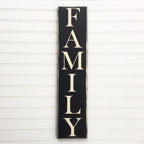 Vertical Family Wood Sign Custom Family Decor