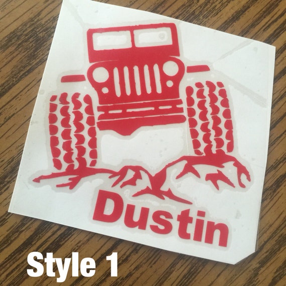 Jeep Decal For Guys Name Decal Yeti Decal by LovelyACreations