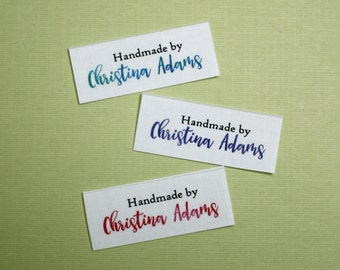 personalized sewing labels, quilt labels, fabric tags, knitting label, sewing label, logo fabric label, watercolor, custom fabric label, NF3