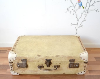 old suitcase made of wood, metal, wood suitcase corners