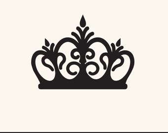 SVG and DXF File - Crown, Tiara, Princess, Queen, King, Prince, Silhouettes, Clipart, Vector, Instant Download