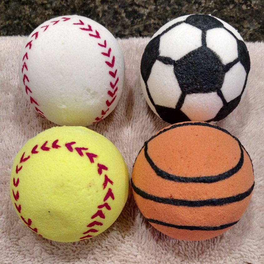 Sports Themed Bath Bombs Set Basketball Soccer Softball