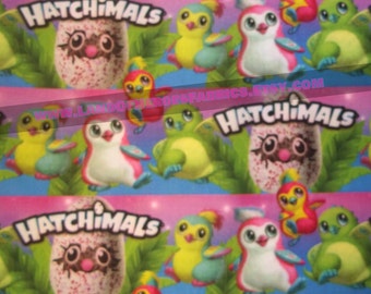 The Hatchimals on a 56 Inch WIDE Cotton-Poly Fabric - Sold by the Half-Yard or Yard